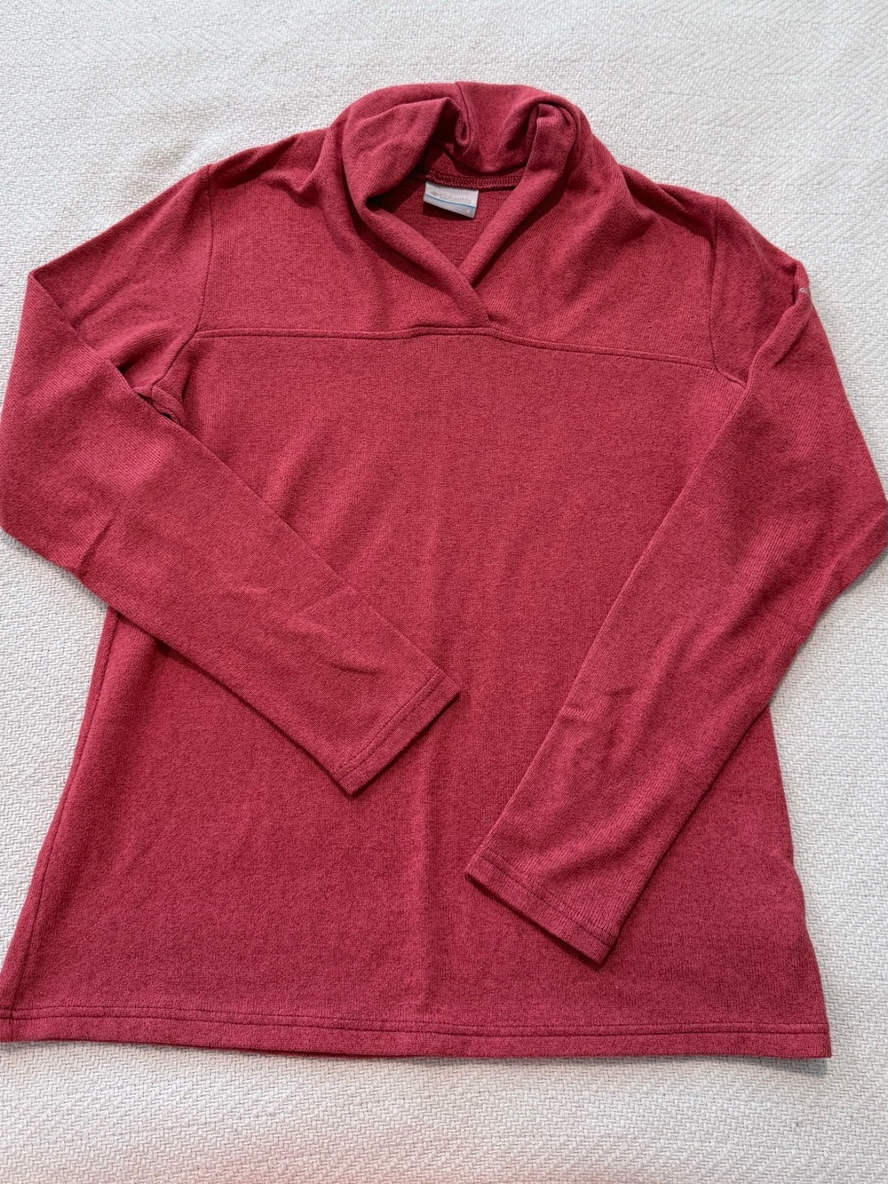 Women's Cowl Neck Sweater - Dusty Rose Red